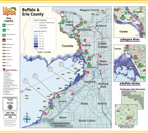 Lake Erie Hot Spot Fishing Map  Lake Erie Fishing Spots - Lake