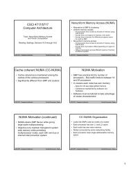 CSCI 4717/5717 Computer Architecture Cache coherent NUMA - Etsu