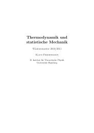 Thermodynamik WS 2010/2011 - II. Institute for Theoretical Physics