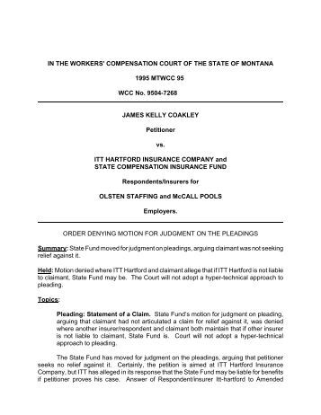 pleadings motion judgment denying order plaintiffs workers