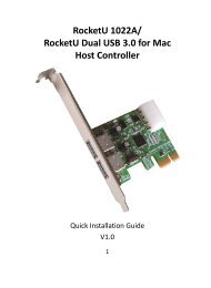 RocketU 1022A/ RocketU Dual USB 3.0 for Mac Host ... - Highpoint