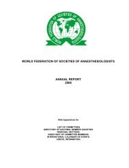 world federation of societies of anaesthesiologists annual report 2006