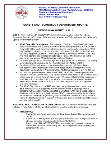 safety and technology department update - ULW PageZone