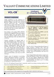 VCL-CB, Intelligent E1 Channel Bank - Valiant Communications ...