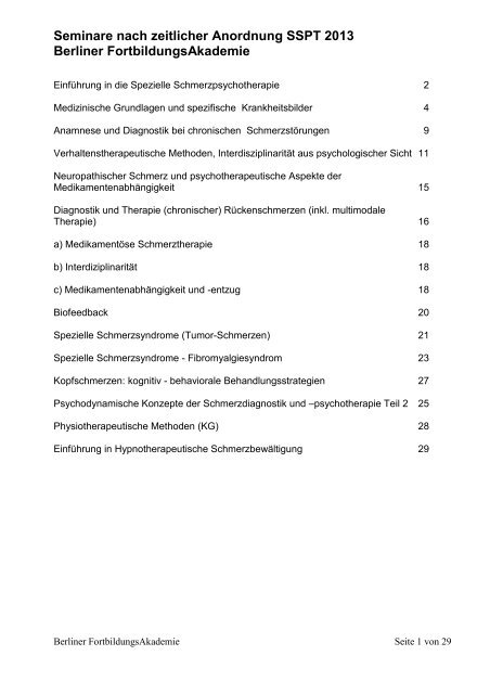 Beschreibung der einzelnen Module des Schmerzcurriculums 2013 ...