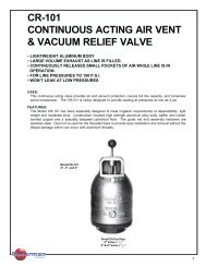 cr-101 continuous acting air vent & vacuum relief valve