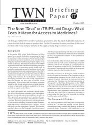 The New âDealâ on TRIPS and Drugs - Third World Network