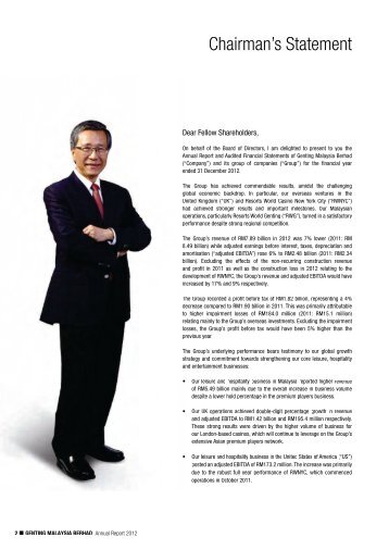 Chairman's Statement - Genting Malaysia Berhad