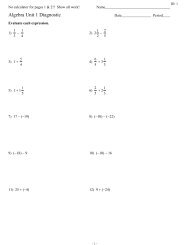 Unit 1 Diagnostic Test - MathChamber