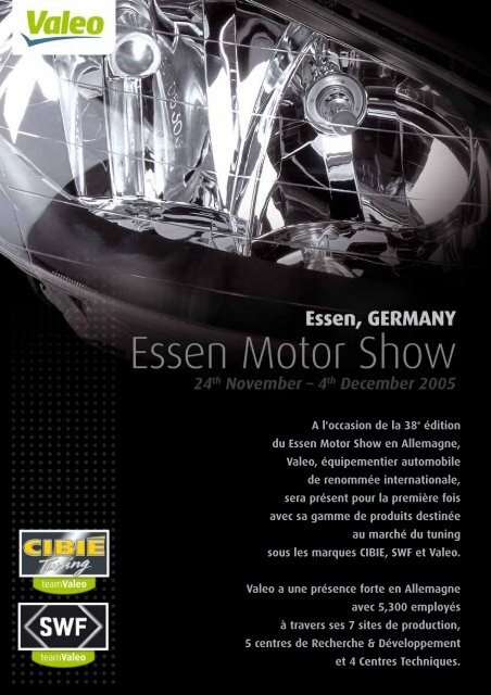 A l'occasion de la 38e Ã©dition du Essen Motor Show en ... - Valeo