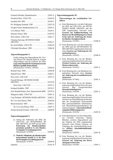 Stenographischer Bericht 227. Sitzung - Deutscher Bundestag