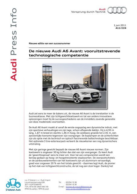 Audi A6 Avant - D'Ieteren Lease