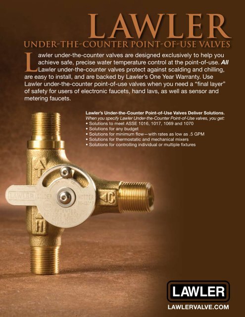 UNDer-THe-COUNTer POINT-OF-USe VaLVeS - Lawler ...
