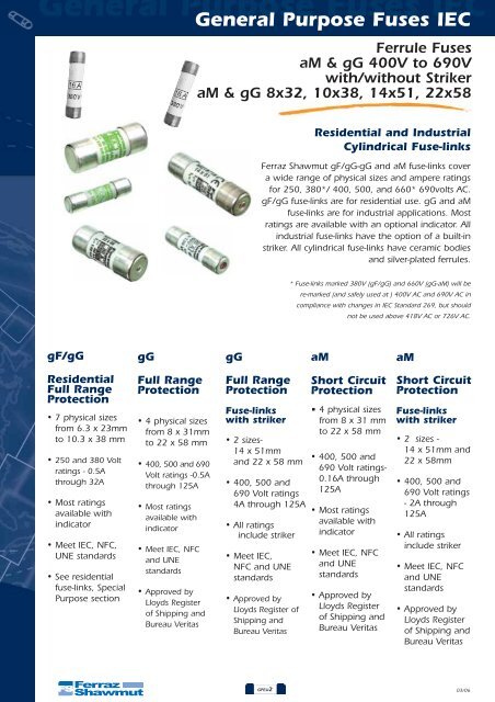 General Purpose Fuses IEC - Efo-power.ru