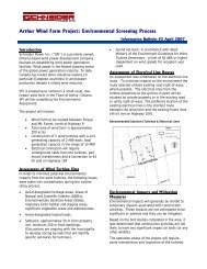 Arthur Wind Farm Project: Environmental Screening Process