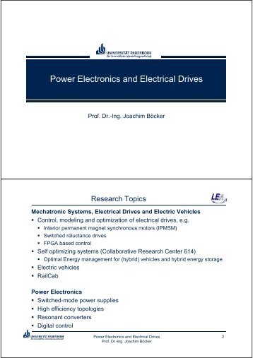Power Electronics and Electrical Drives
