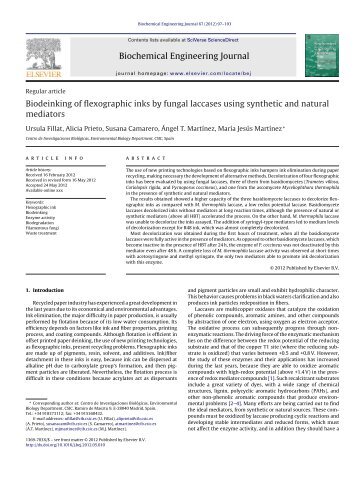 Biodeinking of flexographic inks by fungal laccases using synthetic ...