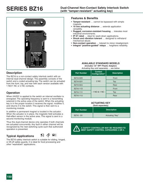 BZ16 Data Sheet - Marshall Wolf Automation