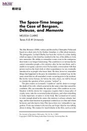 The Space-Time Image: the Case of Bergson, Deleuze, and Memento