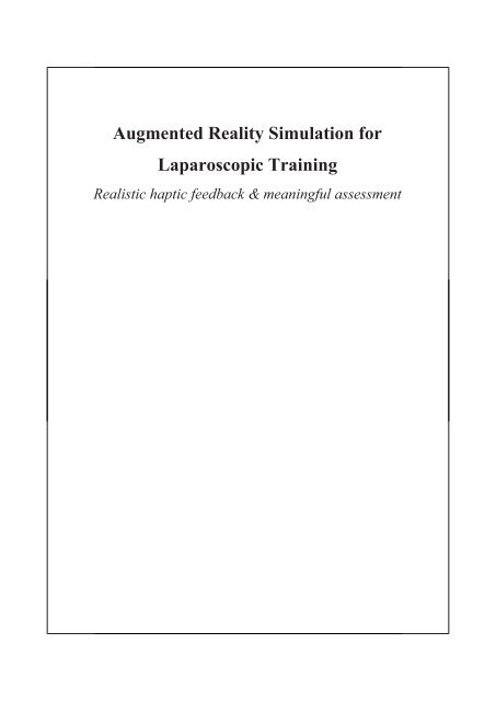 Augmented Reality Simulation for Laparoscopic Training