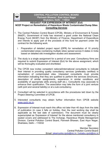 REQUEST FOR EXPRESSION OF INTEREST (EoI) - Central ...