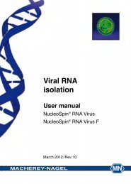 Viral RNA isolation User manual - Macherey Nagel