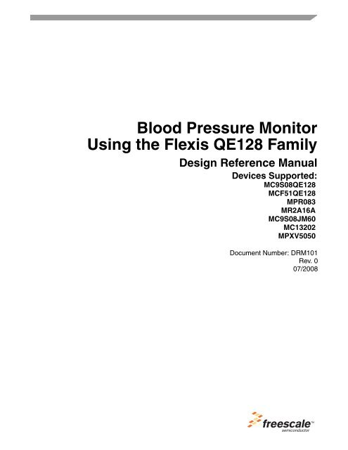 DRM101, Blood Pressure Monitor Using the Flexis QE128 Family ...
