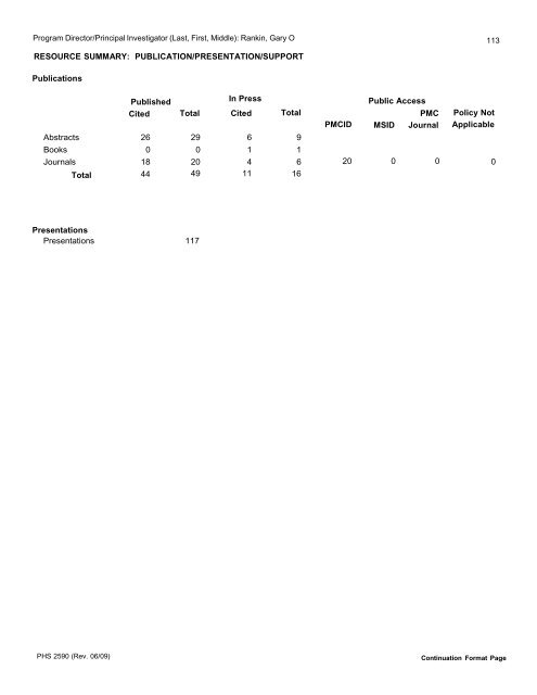 FA 5 Progress Report WV-INBRE - Joan C. Edwards School of ...