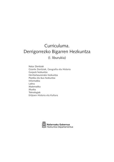 Curriculuma. Derrigorrezko Bigarren Hezkuntza - Navarra