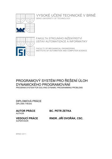 vysokÃ© uÄenÃ­ technickÃ© v brnÄ programovÃ½ systÃ©m pro ÅeÅ¡enÃ­ Ãºloh ...