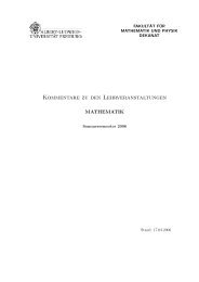 Kommentare zu den Lehrveranstaltungen - Mathematisches Institut ...