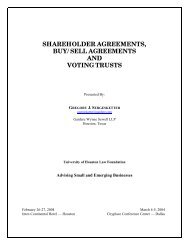 shareholder agreements, buy/sell agreements and voting trusts