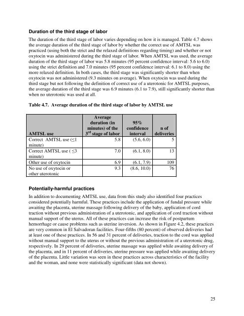 El Salvador - Active Management of the Third Stage of Labor - POPPHI