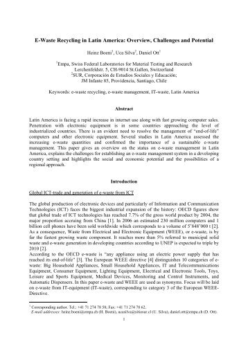 E-Waste Recycling in Latin America: Overview ... - e-Waste Guide