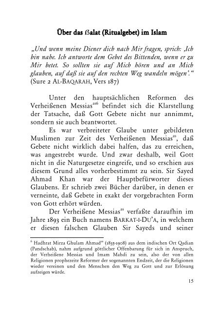 Das islamische Gebetbuch - Ahmadiyya Muslim Jamaat Schweiz