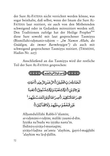 Das islamische Gebetbuch - Ahmadiyya Muslim Jamaat Schweiz