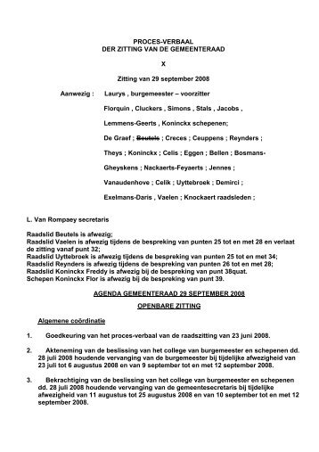 PROCES-VERBAAL DER ZITTING VAN DE ... - Groen Diest