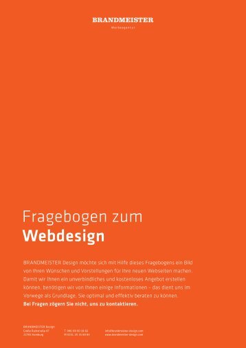 Download Webdesign-Fragebogen - Brandmeister Design