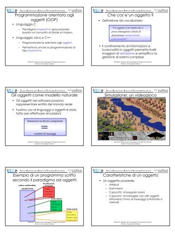 Programmazione orientata agli oggetti - Istituto di Scienze e ...