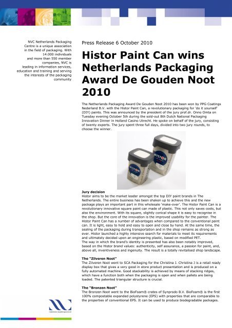 Histor Paint Can wins Netherlands Packaging Award De Gouden ...