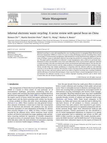Informal electronic waste recycling: A sector review ... - e-Waste Guide