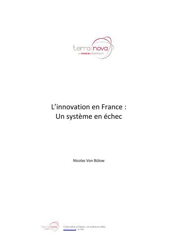 L'innovation en France : Un systÃ¨me en Ã©chec - L'Atelier