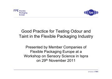 Good Practice for Testing Odour and Taint in the Flexible Packaging ...