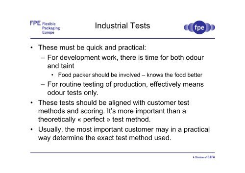 Good Practice for Testing Odour and Taint in the Flexible Packaging ...