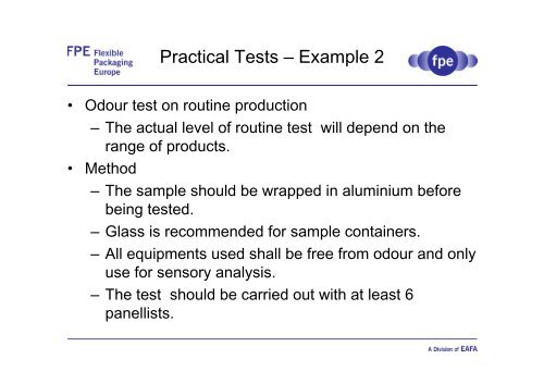 Good Practice for Testing Odour and Taint in the Flexible Packaging ...