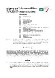 Aufnahme - Studentenwerk Schleswig-Holstein