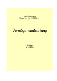 Vermögensaufstellung