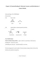 Chapter 10 Chemical Bonding II: Molecular Geometry and ...