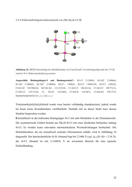 Darstellung und Charakterisierung hypersilylstabilisierter cyclo ...