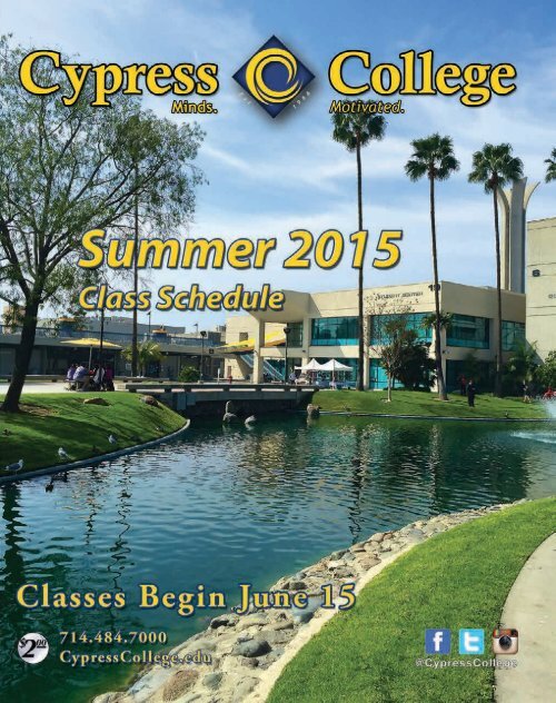 2015 Cypress College Summer Schedule